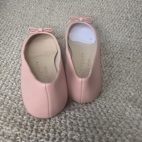 Kate Spade Kiersten Bow Flats Leather Ballerina Slippers Pink Size 8 - Picture 3 of 4